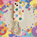 Colorful Polka Dot Chain Lanyard Phone Case
