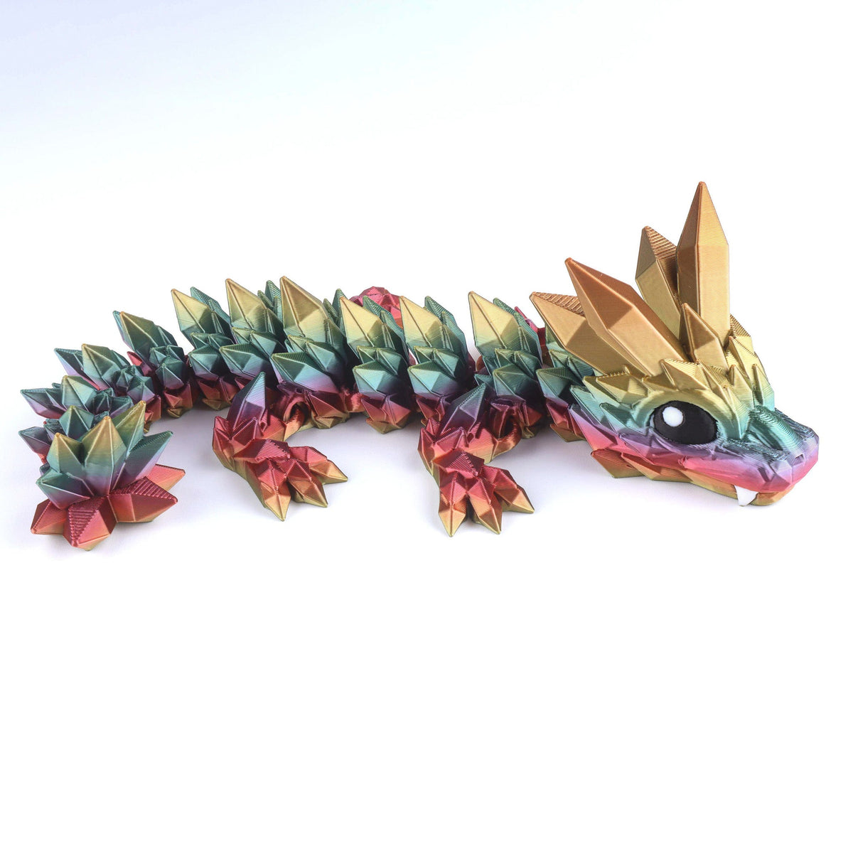3D Printed Crystal Wing Baby Dragon Fidget Toy – Articulated Fantasy Desk Toy Gift