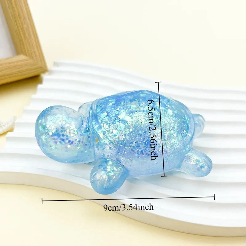 Squishy Turtle Fidget Toy | Glitter Squeeze Toy for Stress Relief