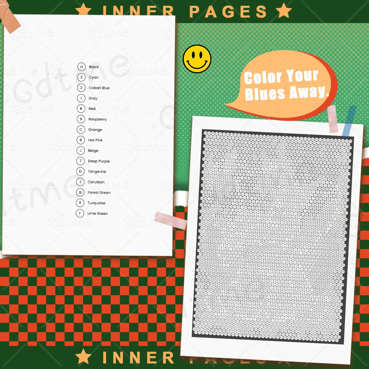 Color-By-Number Mosaics Pixel Art Coloring Book