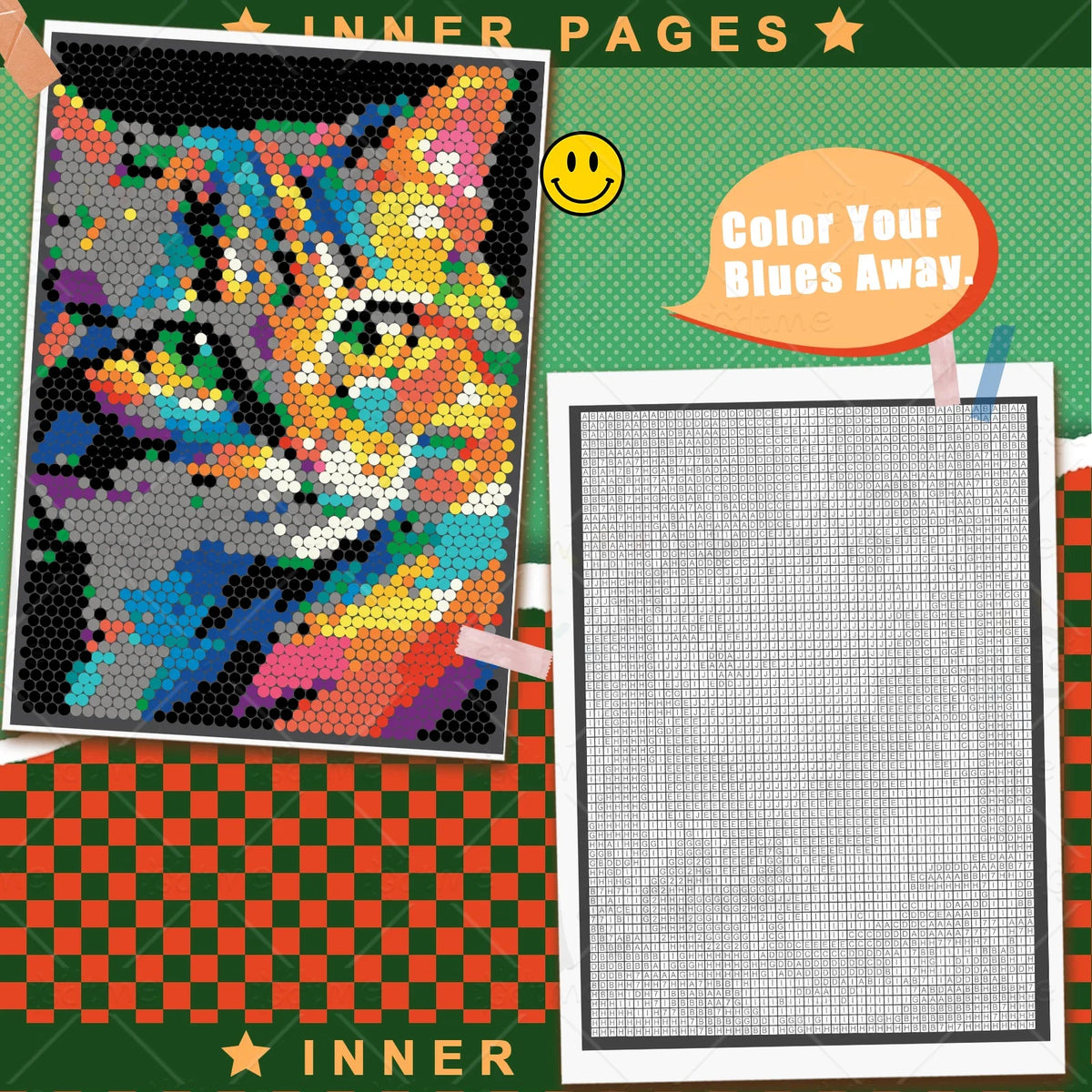 Color-By-Number Mosaics Pixel Art Coloring Book