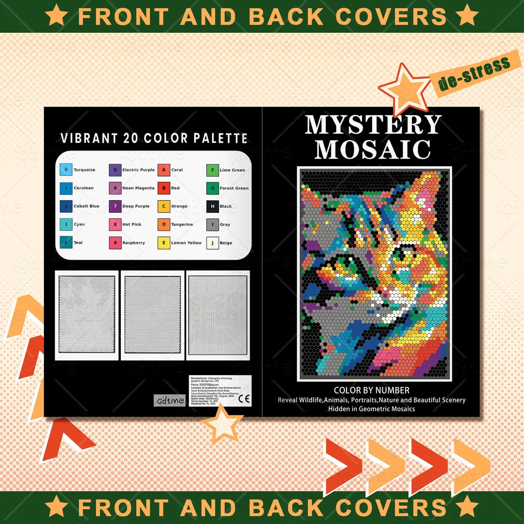Color-By-Number Mosaics Pixel Art Coloring Book