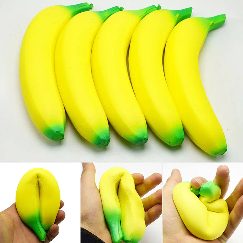 Jumbo Squishy Banana Stress Toy | Slow Rising Anti-Stress Fruit Squeeze